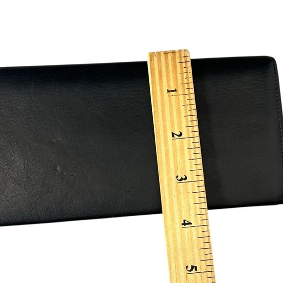 YSL Yves Saint Laurent Black Leather Long Wallet Clutch Bifold - Picture 10 of 12